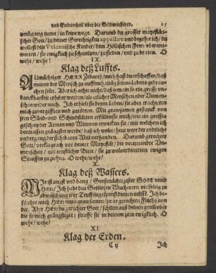 IX. Klag deß Luffts.