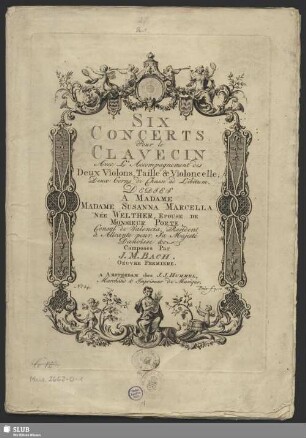 Six Concerts Pour le Clavecin Avec L'Accompagnement des Deux Violons, Taille & Violoncelle, Deux Corns de Chasse ad Libitum : Oeuvre Premiere