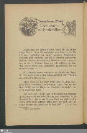 Übernachten mit Hindernissen