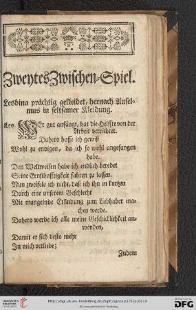 Zweytes Zwischen-Spiel