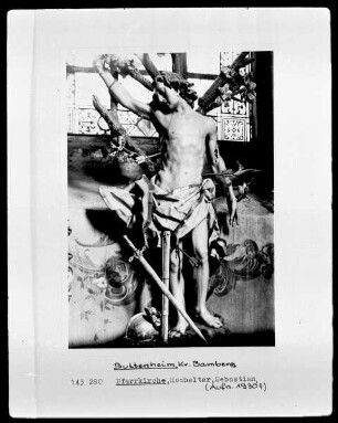 Der heilige Sebastian, linke Altarfigur
