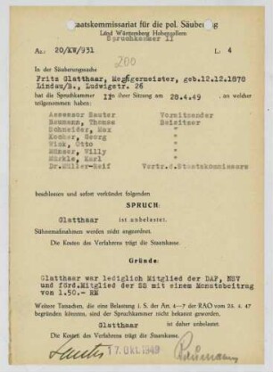 Glatthaar, Fritz