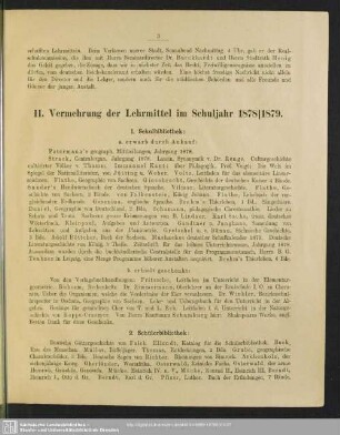 II. Vermehrung der Lehrmittel