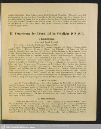 II. Vermehrung der Lehrmittel