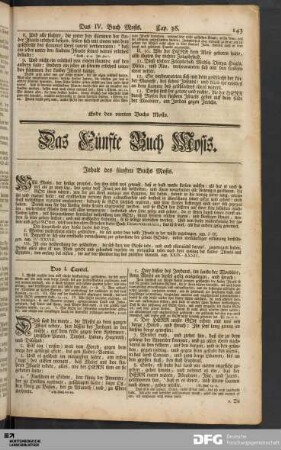 Das Fünfte Buch Mosis.