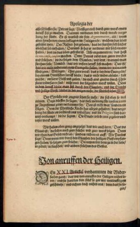 Von anruffen der Heiligen.