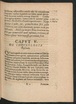 Caput V. De Chronologia Paschatis.