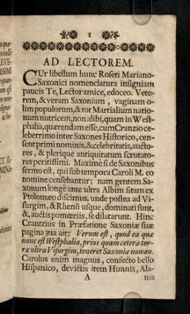 1-11, Cur libellum hunc Roseti Mariano-Saxonici ...