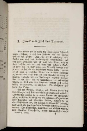 I. Zweck und Ziel des Turnens