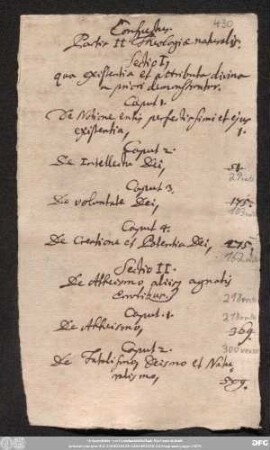 Conspectus. Partis II. Theologiae naturalis.
