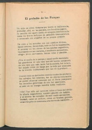 El preludio de las pampas