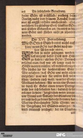 Die XVI. Betrachtung.