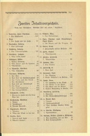 Zweites Inhaltsverzeichnis