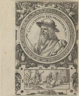 Bildnis des Childebertus I., König des Fränkischen Reiches