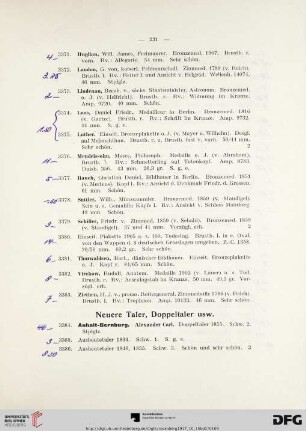 Neuere Taler, Doppeltaler usw. (Nr. 3384-3815)