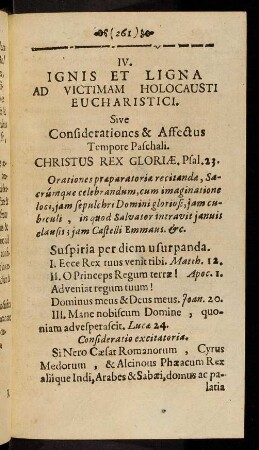 261-289, Praxis praeparandi se ad sacrificium tempore Paschali: et ...