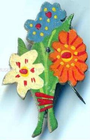 WHW-Abzeichen, Blumenstrauß, Frühjahrs-Straßensammlung im Gau Kurhessen vom 15.-16. Februar 1936