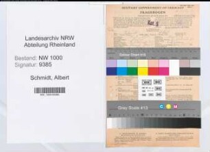 Entnazifizierung Albert Schmidt, geb. 14.02.1921 (Kraftfahrer)
