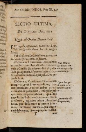 433-448, Sectio Ultima. De Oratione Dominica.