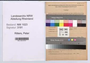 Entnazifizierung Peter Ritters , geb. 22.04.1908 (Landesinspektor)
