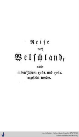 Reise nach Welschland.
