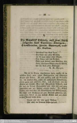 6. Die Republik Schweiz, und zwar durch folgende fünf Cantone: Thurgau, Schaffhausen, Zürich, Appenzell, und St. Gallen