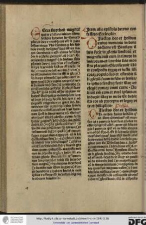 Ecce sacerdos magnus qui in etc. Ante initium illius lectionis habetur sic Ennoch placuit deo...