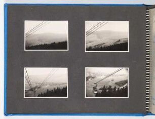 Albumseite mit vier Fotografien : Album mit Fotografien Erich Hellers von einem Betriebsausflug 1960 nach Annaberg. Kunstledereinband mit Spiralbindung,geprägt, z. T. Goldprägung; 23 x 31 x 2 cm (23 x 31 x 2 cm). Dresden: SLUB/DF 2017.D.45