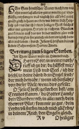 Bereitung zum seligen Sterben.