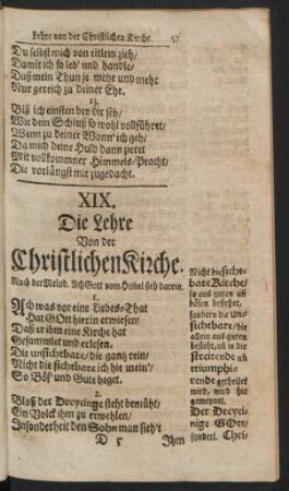 XIX. Die Lehre Von der Christlichen Kirche