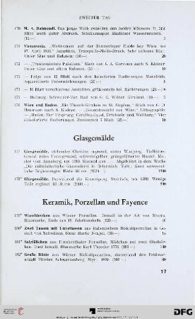 Keramik, Porzellan und Fayence (Nr. 179-289)