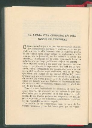 La larga cita cumplida en una noche de temporal