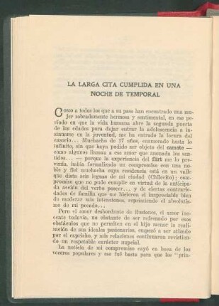 La larga cita cumplida en una noche de temporal