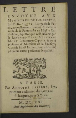 Lettre Envoyée Avx Ministres De Charenton