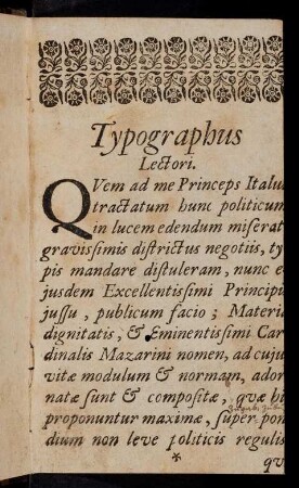Typographus Lectori