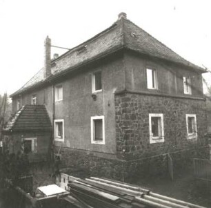 Cossebaude, Talstraße 105/107. Wohnsiedlung der Baugenossenschaft Dresden-Land. Doppelwohnhaus (1919/1920)