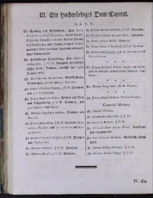 III. Ein Hochwürdiges Dom-Capitul.