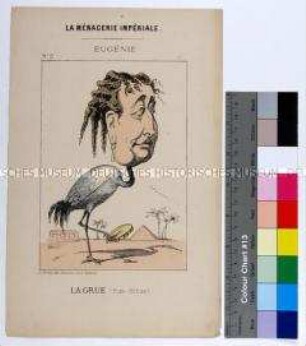 Karikatur auf Eugénie Kaiserin von Frankreich aus der Serie "La Ménagerie Impériale"