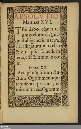 Absolutio Matthaei XVI