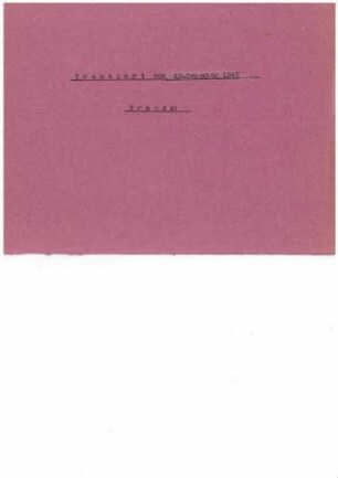 Verlegungen von Kranken, Frauen, Transport vom 10. Dezember 1940