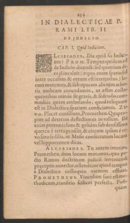 In Dialecticae P. Rami Lib. II. De Iudicio.
