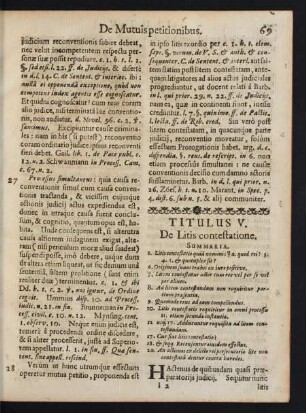 Titulus V. De Litis contestatione.
