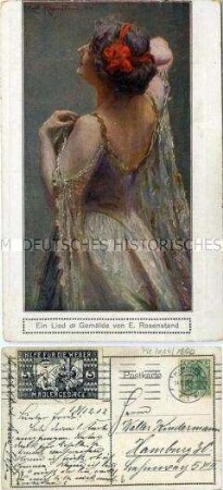 Postkarte mit Gemäldereproduktion