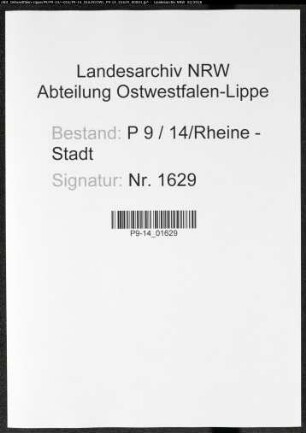 Sterberegister Standesamt Rheine-Stadt