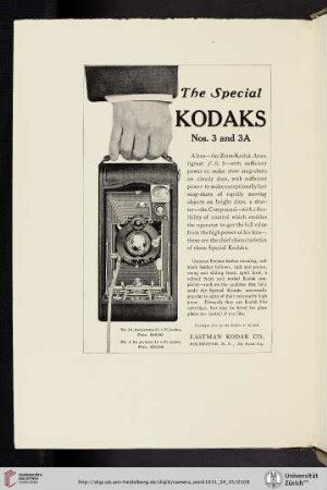 Eastman Kodak Company [3 and 3A Kodak Cameras]