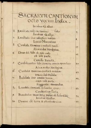Sacrarum cantionum octo vocum index