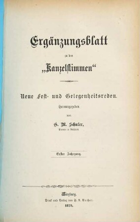 Neue Fest- und Gelegenheitsreden, 1. 1879