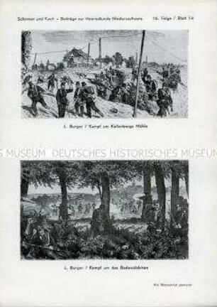 Darstellung der Schlacht bei Langensalza, Königreich Preußen gegen Königreich Hannover, 27. Juni 1866.