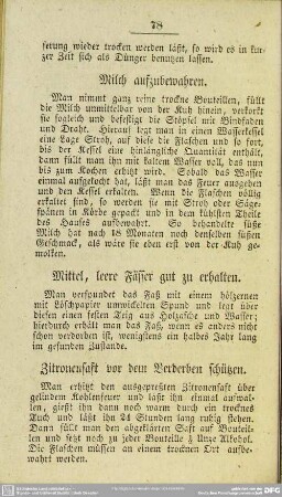 Milch aufzubewahren