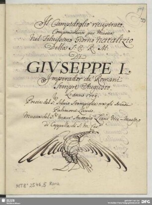 Il campidoglio ricuperato - MT.2546,misc.5 : [Libretto]